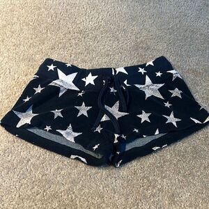 Hard Tail Navy w White Stars Terry Shorts, Size Medium (Y/M 10)
